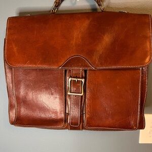 Vtg. Floto Leather handcrafted in Italy Messenger Bag